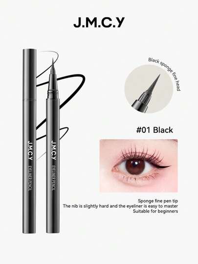 J.M.C.Y 防水、汗に強い、ぬれ防止リキッドアイライナーペン、初心者向けの細いチップ