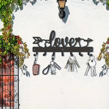 CIF BUY 1个防锈悬挂式钥匙架 - 现代家居装饰收纳方案，粉末涂层表面，高品质结构，适用于门厅、走廊、厨房、浴室墙面 - 节省空间的垂直悬挂式大堂办公室钥匙架 - 情书设计，公寓生活必备。适用于房间装饰、墙面装饰 - 彩色 - 查看 2