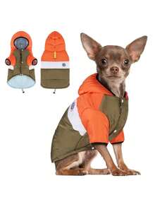 PETSIN 2-Leg Warm Hooded Sweater Jacket For Dogs, Comfortable Pet Clothes For Cold Weather, Cute Dog Outfit, Fashionable Small Dog Winter Coat With Hood