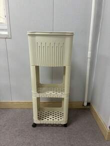 1pc Kitchen Trash Can, Movable Indoor Bathroom Dual-Layer Multifunctional Covered Sanitary Bucket - Multicolor - View 9