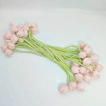 5 件套优雅郁金香窗帘绑带 - 经典花园风格涤纶绑带，粉色花朵和绿色叶子，时尚家居装饰窗帘配件。 - 彩色 - 查看 4