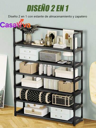 Zapatero simple reforzado de 6 niveles, Zapatera  organizador de zapatos, organizador de ropa, Zapatero, caja de zapatos,organizador de almacenamiento multifuncional, zapatero, zapatero con reposabrazos, organizador de zapatos, - zapatero de gran capacidad - capacidad para más de 20-30 pares de zapatos - zapatero con estante superior - suministros de almacenamiento y organización para el hogar - fácil instalación - ideal para la entrada, el salón y el dormitorio - ahorro de espacio, decoración del hogar