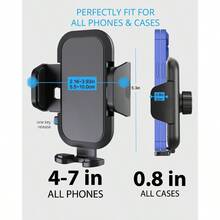Car Phone Holder Rearview Mirror Phone Mount Aluminum Alloy Multi-Angle Adjustable Rotating And Retractable Compatible With All Cell Phones -014 - 黑色/XL 改良版 - 查看 3