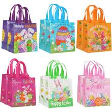 24pcs/12pcs/6pcs/3pcs Rabbit Themed Paper Bags With Handles, Reusable Non-Woven Fabric Bags, Easter Party Supplies, Birthday Party Gifts And Packaging - Multicolor - View 3