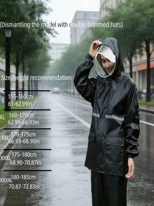 一套加厚耐用雨衣，双层帽檐带口袋，防风防水速干透气，弹性袖口带拉链和搭扣，男女通用，适合户外骑行、徒步、钓鱼、旅行、校园活动，是户外活动、花园、旅行、沙滩等场合的必备单品。也适合作为毕业季、毕业典礼、毕业礼物、祝贺毕业、毕业派对、户外旅行便携包、徒步必备包、露营必备包、便携工具、夏季必备包等。 - 彩色 - 查看 6