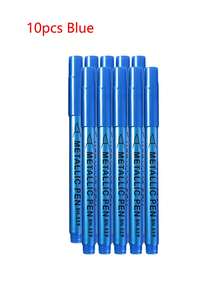 10pcs Golden And Silvery Art DIY Metal Waterproof Permanent Paint Marker Pens1.5mm Craftwork Resin Mold Pen Art Painting Student Supplies Suitable For Holiday Decoration And Art Office Use Back To School