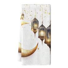 1/1/2 Juegos de Toallas de Cocina para Ramadán - Alta Absorción, Toallas para Lavar Platos de Fibra de Poliéster Suave Diseñadas con Linternas y Patrones de Medialuna Festivos, 40 * 60cm - Adecuadas para Cocinar y Hornear, Adecuadas para Decoración en Salas de Estar, Cocinas, Comedores y Fiestas Festivas, y Pueden Usarse como Regalos de Inauguración de Casa. - Multicolor - Ver 17