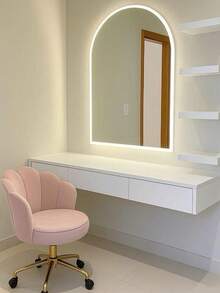 Makeup Mirror With LED Light, 80x40 Cm. - 白色 - 查看 1