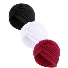 1 pieza Pañuelo para la cabeza de mujer, Estilo Turbante (Color Aleatorio) Gorro para Dormir - Multicolor - Ver 8