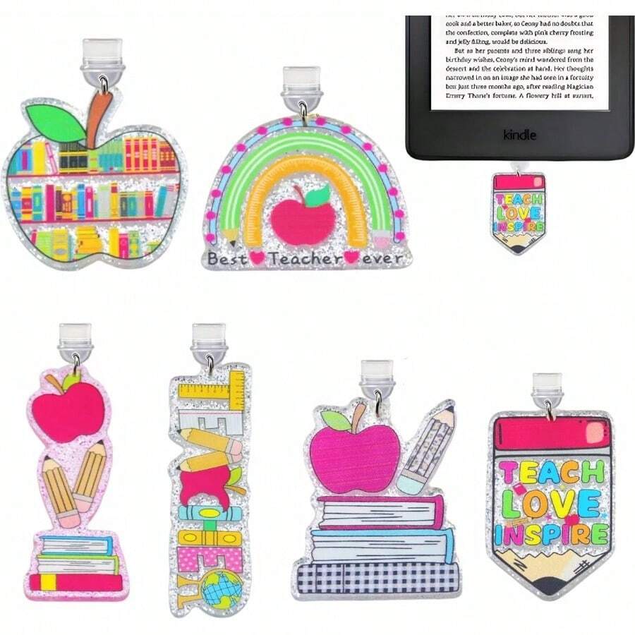 Charms, Dust Charm Tipo C, 6 piezas de acrlico Accesorios para telfono C Dust Charm para Paperwhite Puerto de carga, dust charm type c - inicial - Ver 1