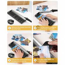 黑色圆角裁纸刀，铡刀式裁纸刀，一次可裁切 8 张纸，适用于工艺品制作、教室和办公室。 - 均碼 - 查看 7