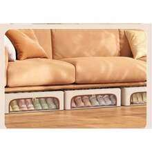 1PC High-Quality Shoe Box, Large-Capacity, Foldable And Stackable Transparent Shoe Box, Multi-Functional Portable Storage Box, Suitable For Storing Sneakers, Casual Shoes, And High Heels, Saving Space And Can Be Placed Under The Bed, In A Cabinet, Under The Sofa, Or In The Entryway.