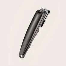 1pc Black/Grey 360° Rotating Stainless Steel Nail Clipper, High Quality Manicure Tool, Wide Mouth Anti-Splash Pedicure Trimmer With Sharp Blades, For Finger & Toe Nails - Multicolor - View 9