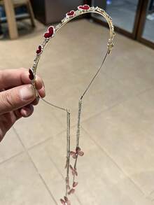 1pc Rhinestone Butterfly & Faux Pearl Tassel Headband, Elegant Hairpiece For Photo Shoots & Everyday Wear, Hairband Headband For Women, Hair Accessories, Hair Hoop Head Accessories - Other - View 10