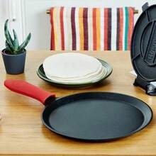 Uno Casa - Sartén Comal de hierro fundido de 10.5 pulgadas - Sartén para Roti/Comal, Tawa/Dosa Pan Pataconera, Comales para Tortillas - Comal Para Tortillas Grande - Plancha de hierro fundido(26,67cm) - Multicolor - Ver 7