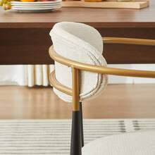 Dining Chairs - Beige + Beige+Black+Grey + Gold + Fabric - View 10