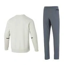 Under Armour 男士套裝 衛衣+長褲運動休閒兩件套裝 舒適柔軟寬鬆休閒無帽圓領衛衣簡約日常輕便舒適梭織長褲 - 灰白色/黑色/灰色 - 查看 2