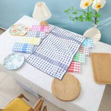 1件/12件套现代格子印花洗碗布/清洁布，厨房毛巾，超柔软吸水超细纤维，鲜艳3D印花，可水洗耐用，适用于厨房、茶室、客厅 - 彩色 - 查看 9