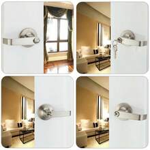 Three-Handle Door Lock Home Entry Lever Set Bathroom Entrance Passage With Key - 45-65mm - View 9