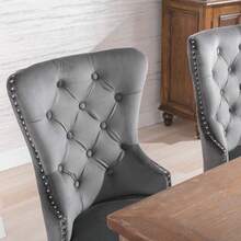 Dining Chairs - Gray + Velvet - View 3