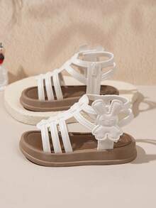 Toddler Girls' Breathable Soft Bottom Anti-Slip Princess Jelly Shoes, Infant Hollow Out Closed Toe Sandals