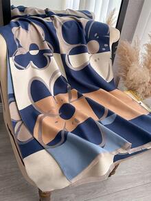 1pc Faux Cashmere Minimalist Floral Jacquard Warm Scarf/Wrap For Women, Fashion Versatile Air Conditioning Shawl Blanket, Suitable For Autumn/Winter - Multicolor - View 4