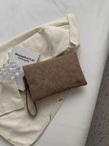 Women's Fashionable Minimalist Versatile Clutch Bag For Daily Commute - Khaki - View 6
