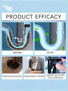 jakehoe 1 Pack Powerful Drain Cleaner Powder - Unclogs Kitchen And Bathroom Sinks, Toilets - Removes Grease And Debris - Essential Household Cleaning Item (Random New Or Old Model Shipped) - Powdery - View 5