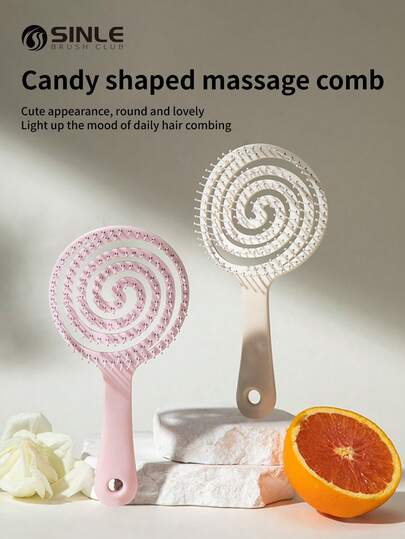 糖果空心梳，棒棒糖造型梳，打造蓬松发型，粉彩色系，女士适用