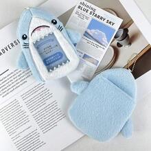 Cute Shark Furry Card Holder Star Chasing Small Card Storage Bag Photo Protective Cover Shark Doll Pendant Doll Card Holder - 鯊魚卡套-1pcs - 查看 3