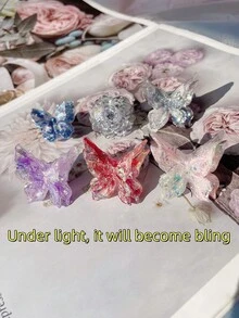 4PCS Colorful Bling Resin Butterfly Shoe Laces Charms DIY Accessories Bling Flower Shoelaces Buckles Decorations Removable Shoe Clips Ornaments Fit Women Lace Up Sneakers Boots Christmas Halloween Valentine Birthday Festival Party Decor Gifts (Shoes Not Included) - Multicolor - View 7