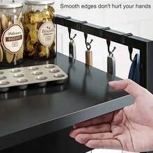 3-Tier Expandable Microwave Rack - Adjustable Kitchen Shelf Stand For Countertop Storage - Black - View 7