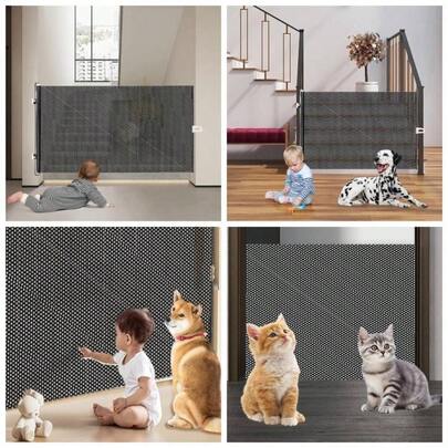 Barrera Retrctil para Mascotas Barrera Retrctil para Puertas De Perros Y Gatos Reja de Pantalla Enrejado para Puertas Escaleras Exteriores e Interiores rea de Juego Bebs