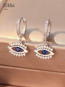 Hihho 水鑽眼睛耳墜 - 銀色 - 查看 11