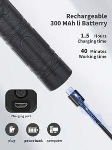 HIENA Men's USB Rechargeable Beard Trimmer, Cordless Electric Hair Clipper - Precision T-Blade Trimmer, 4 Adjustable Combs, Grooming Kit, Stylish Trimmer, Durable Construction - Multicolor - View 5