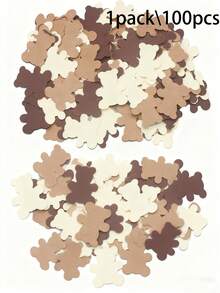 1包（100片）可爱的熊形和心形桌面装饰彩纸，精致的镂空设计，为任何庆祝活动增添一抹亮色。非常适合复活节派对、迎婴派对、性别揭晓派对、熊主题生日派对、儿童生日派对、节日派对、情人节派对和新娘送礼会。其不粘且易于撒播的设计，让节日装饰轻松便捷，清理起来也毫不费力。 - 彩色 - 查看 7