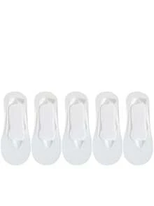 5 Pairs Women's Boat Socks High Quality Elastic Breathable Silicone Non-Slip Ultra-Thin Invisible Sock Mesh Ice Silk Low Sox - Multicolor - View 11