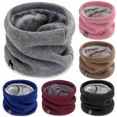 男女通用冬季保暖围脖 - 弹性领口搭配柔软内衬，多种颜色可选（灰色/粉色/棕色/黑色/藏青色），适合滑雪、单板滑雪和户外活动 - 男女皆宜的御寒配件