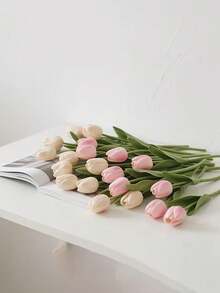 Künstliche Tulpen - in verschiedenen Farben erhältlich, perfekt für Wohnzimmer- und Esszimmer-Dekoration. Verblassungsresistente nordische Heimdekoration, ideal für Jahrestags-Feiern und Partyarrangements. Unverzichtbares Geschenk zum Valentinstag und Muttertag. - Verschiedenfarbig - Übersicht 7