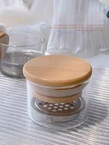 带盖玻璃罐，水晶杯，加厚型卸甲油清洗刷工具杯（带过滤网），UV凝胶美甲刷卸甲油杯 - 無色 - 查看 4