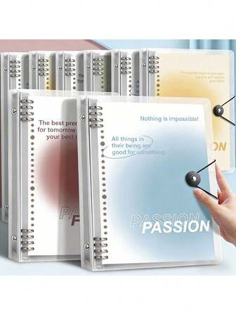 Cuaderno de hojas sueltas con cubierta gruesa y colorida - Cuaderno desmontable, múltiples colores, 120 páginas por libro, estilo carpeta, adecuado para la escuela, la oficina y los suministros de estudio, esencial para la temporada de regreso a clases y el Día de San Valentín, regalo exclusivo para familiares, amigos y novia. Carpeta, diseño interesante