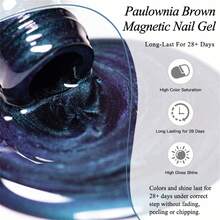 Mtssii 7毫升泡桐棕色磁性美甲凝胶猫眼凝胶指甲油粉色银色半永久闪粉磁性凝胶需使用UV/LED灯固化可卸除Vanrish Design