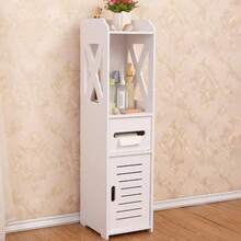 Garage Integrated Storage RacksArmario Estrecho para Papel Higiénico Armario Pequeño de Esquina para el Baño con Puerta y Estantes Soporte Delgado para Papel Higiénico para Baño Organizador de Esquina con Estantes - blanco - Ver 6