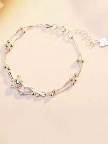 新款优雅狐狸手链，奢华精致的三之里狐狸饰品 - 彩色 - 查看 4