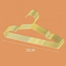 10个/套 金色迷你衣架，金属小衣架，适用于泰迪狗、猫、毛绒玩具、娃娃、宠物服装架 - 金色 - 查看 9