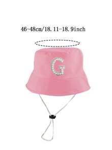 1pc Toddler A-Z Letter Pattern Bucket Hat, Adjustable Drawstring, Casual Hat Suitable For Boys & Girls, Travel & Beach - Pink - View 11