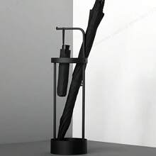 Vintage Style Metal Umbrella Rack - Home And Commercial Use, Free-Standing Umbrella Storage With Drip Tray