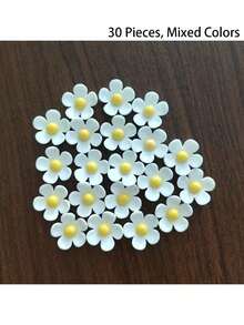 10/30/50pcs Resin Daisy Flower Decoration, Cute Floral Jewelry Making Supplies, DIY Crafts And Home Decor, Suitable For Weddings, Birthdays, Valentine's Day, Mother's Day - White - View 13