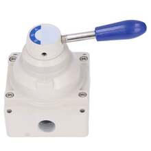 Palanca rotativa de la válvula de la mano del aire 2 posición 4 vía interruptor de control de flujo neumático Accessory4HV410-15 - Azul - Ver 2