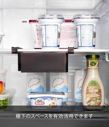 冷蔵庫中 棚下 伸縮ラック ブラック W18.3～26.×D17.6×H7.6cm タワー tower 冷蔵庫 収納ケース 幅 調節可 10214 - 1 - チェックする 7